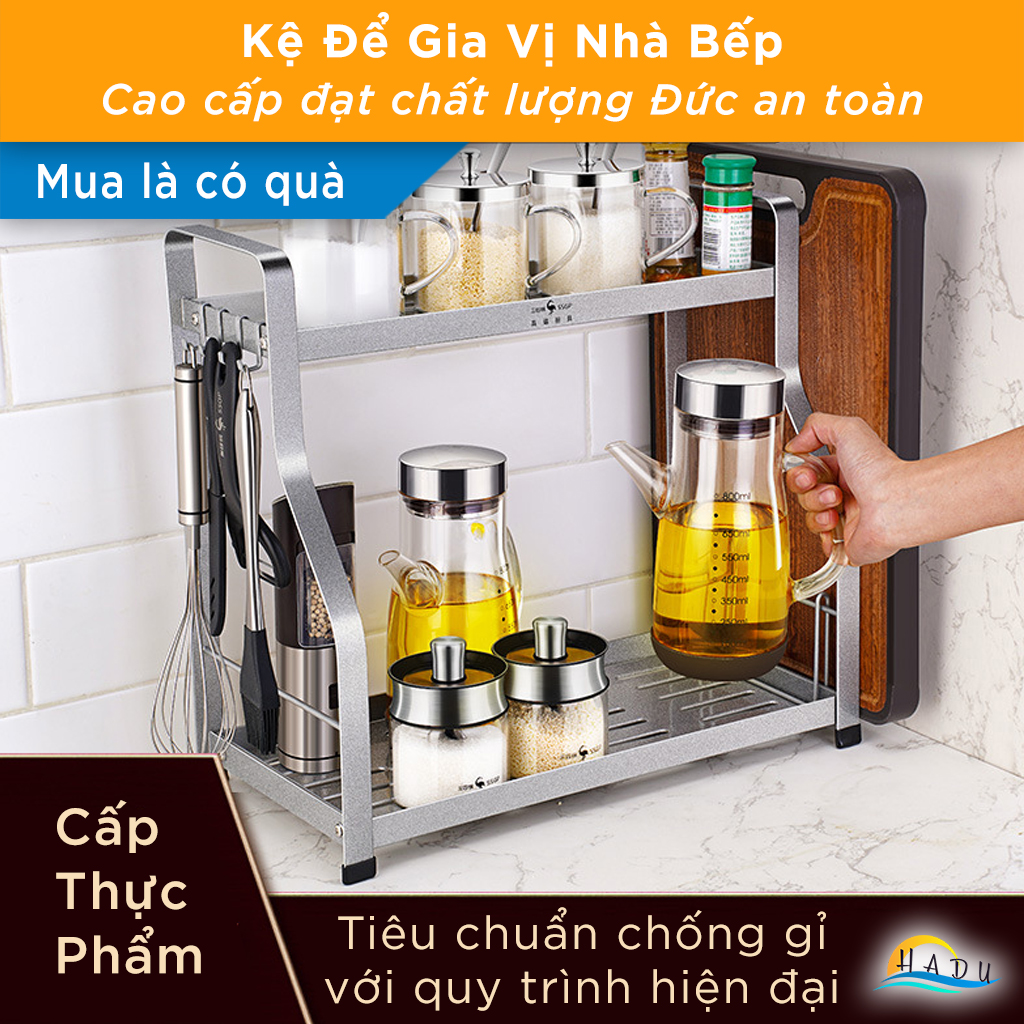 Kệ Đựng Gia Vị Nhà Bếp 2 Tầng Cao Cấp Đạt Chất Lượng Đức SSGP