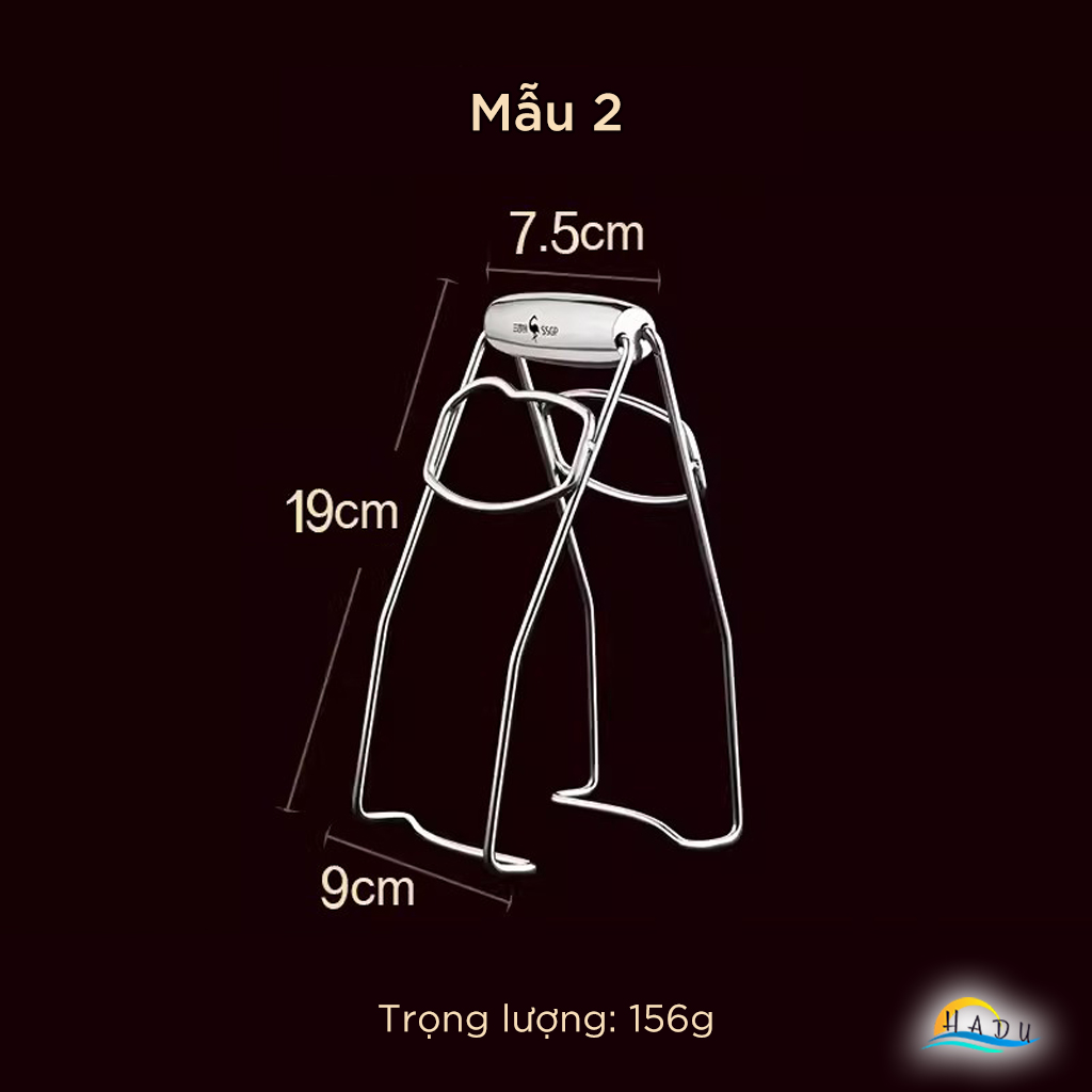 Kẹp Gắp Bát Đĩa Nóng Inox 304 SSGP, Dụng Cụ Chống Bỏng, Tay Cầm Chắc Chắn, Dài 18cm, Đạt Chất Lượng LFGB Đức