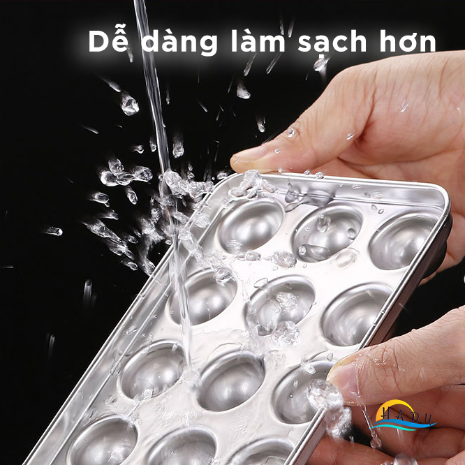 Khay Làm Đá Tròn Nhỏ 18 Viên Có Nắp Đậy Cao Cấp Inox 304 Đạt Chất Lượng Đức SSGP