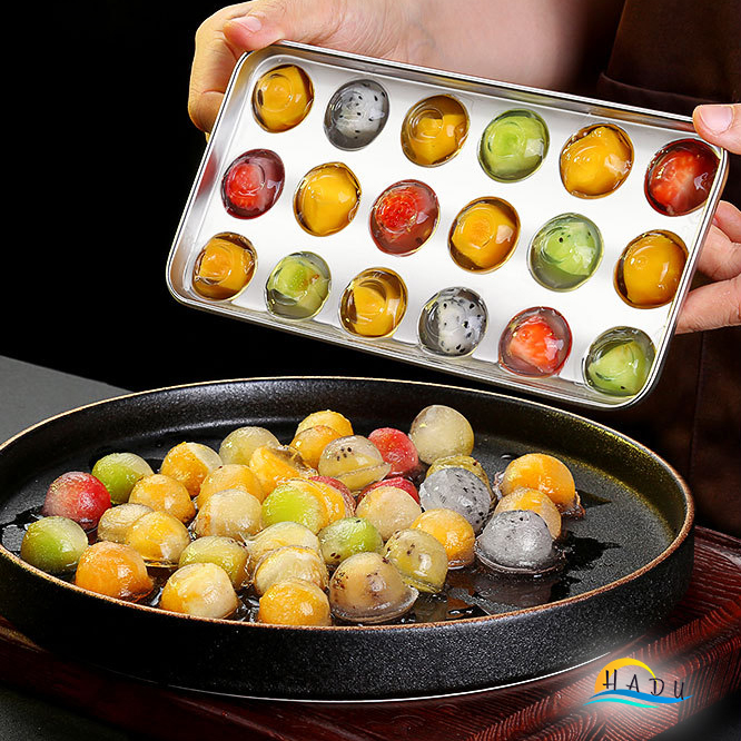 Khay Làm Đá Tròn Nhỏ 18 Viên Có Nắp Đậy Cao Cấp Inox 304 Đạt Chất Lượng Đức SSGP