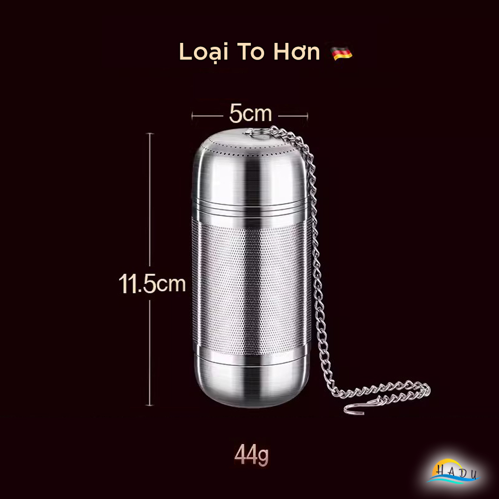 Dụng Cụ Lọc Gia Vị và Trà SSGP, Inox 316L, Nắp Xoáy, Kèm Móc Treo, Đạt Chất Lượng LFGB Đức