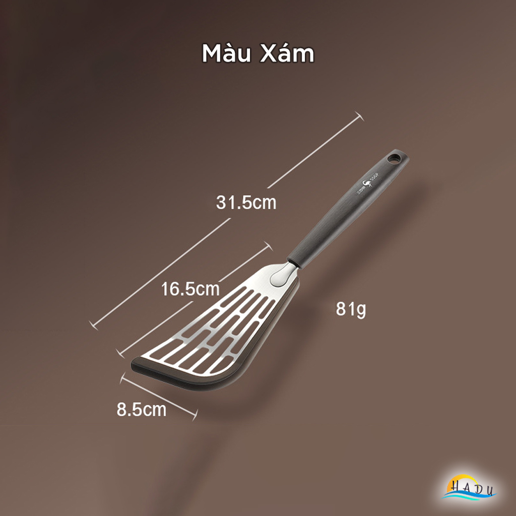 Xẻng Lật Lọc Dầu Silicone SSGP, Chịu Nhiệt, Không Trầy Xước Nồi, Đạt Chất Lượng LFGB Đức