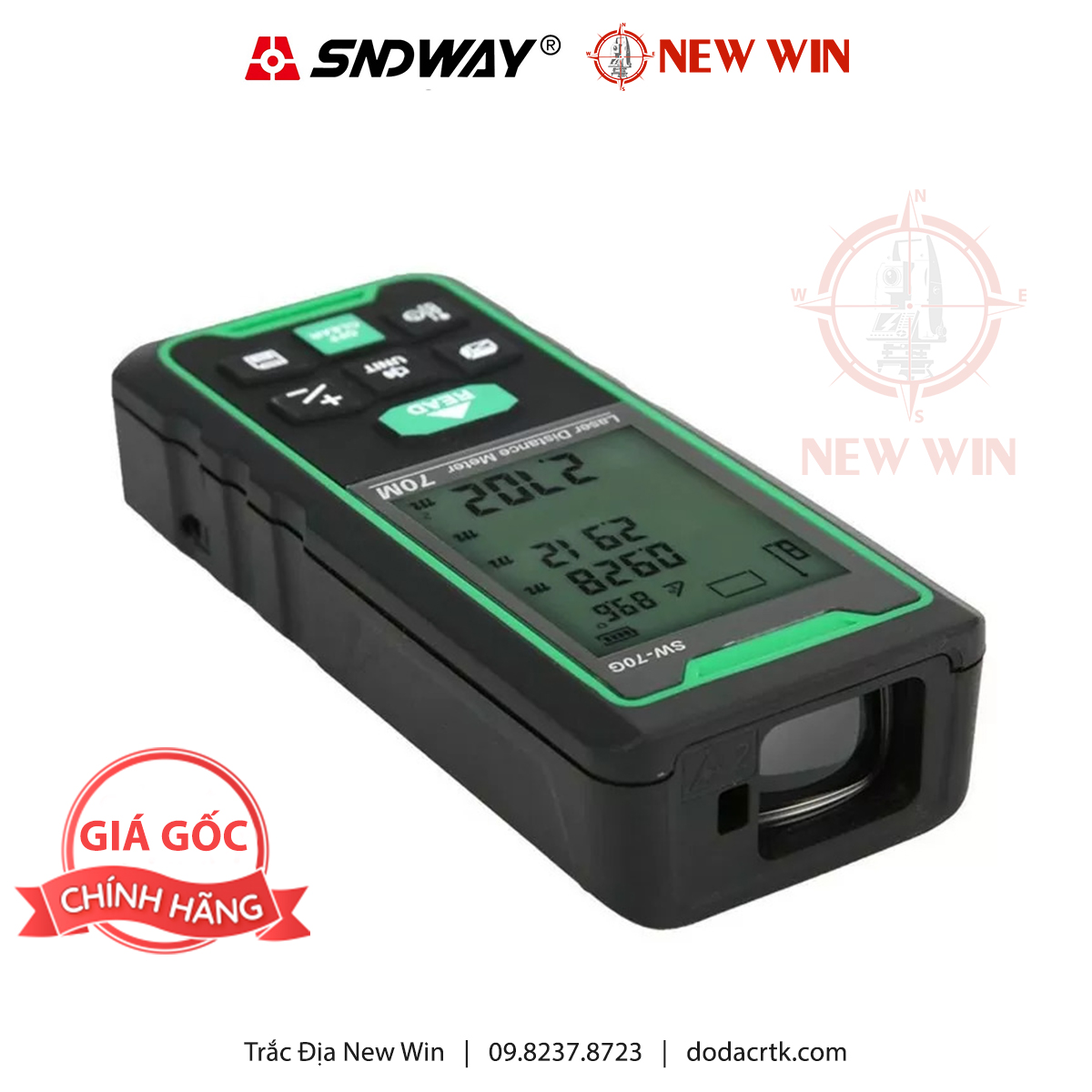 Máy đo khoảng cách laser tia xanh SNDWAY SW-70G