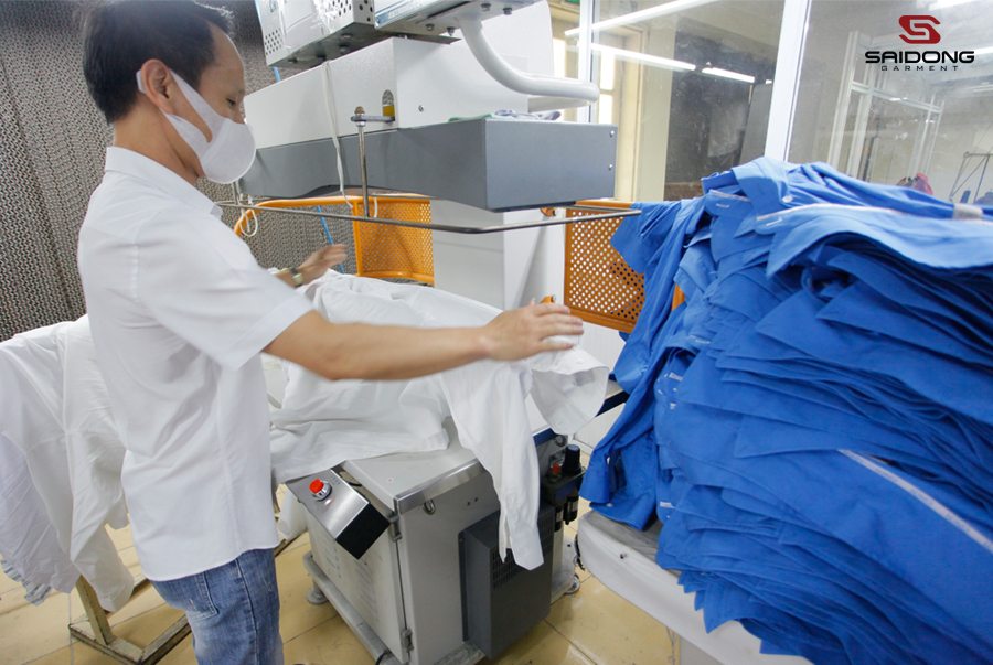 công đoạn sản xuất tại may sài đồng