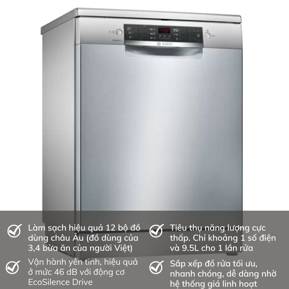 Máy Rửa Bát Độc Lập Bosch SMS46GI01P