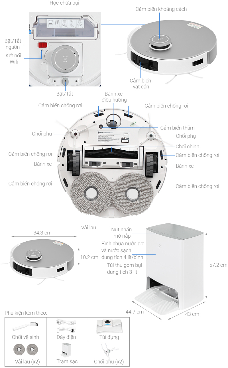 Robot Hút Bụi Lau Nhà Deebot T20 Omni (Quốc tế)