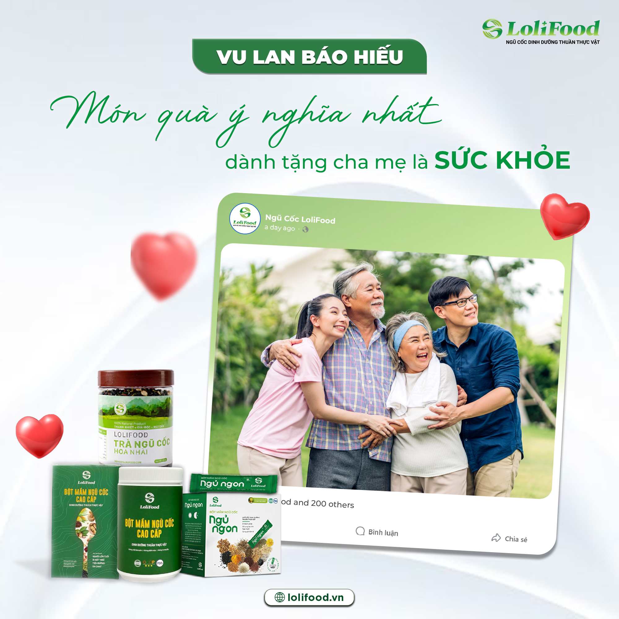 Vu Lan Báo Hiếu: Tặng Cha Mẹ Giấc Ngủ Ngon Với Ngũ Cốc LoliFood Vu Lan Báo Hiếu: Tặng Cha Mẹ Giấc Ngủ Ngon Với Ngũ Cốc LoliFood