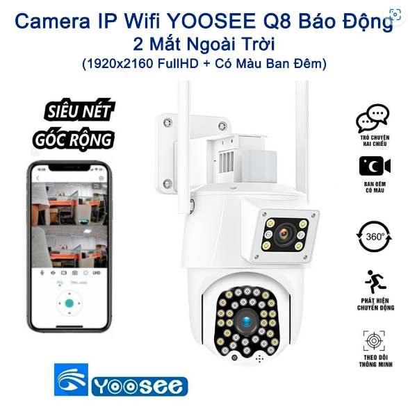 Camera IP Wifi YOOSEE Q8 2 mắt