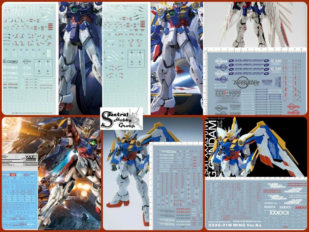 Decal nước dán mô hình Wing zero custom EW ver ka PG MG RG HG
