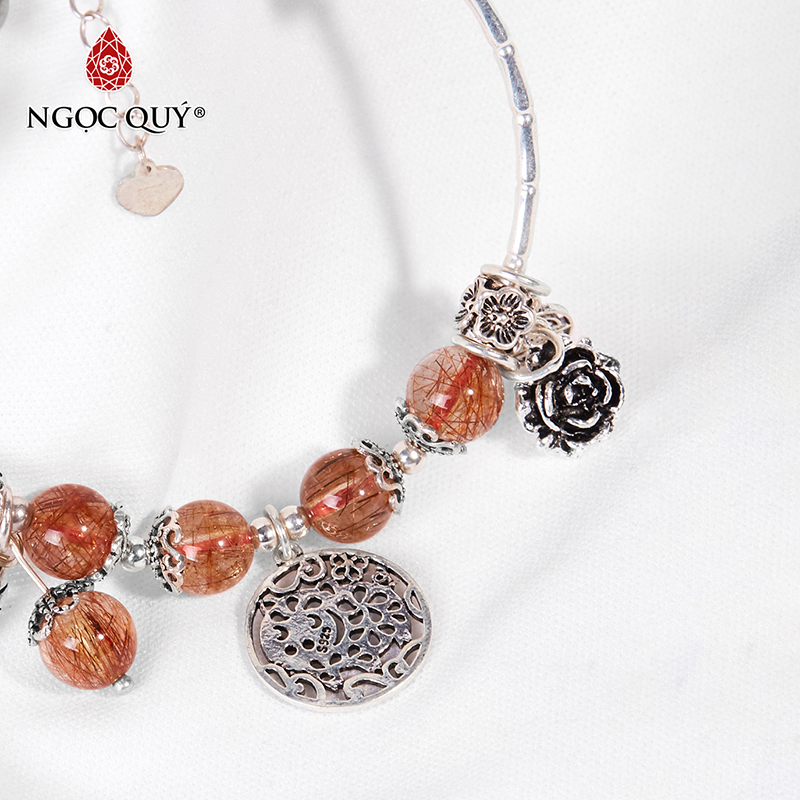 vòng tay đá thạch anh tóc đỏ