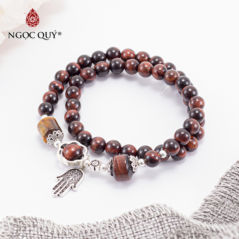 vòng tay đá mắt hổ nâu đỏ