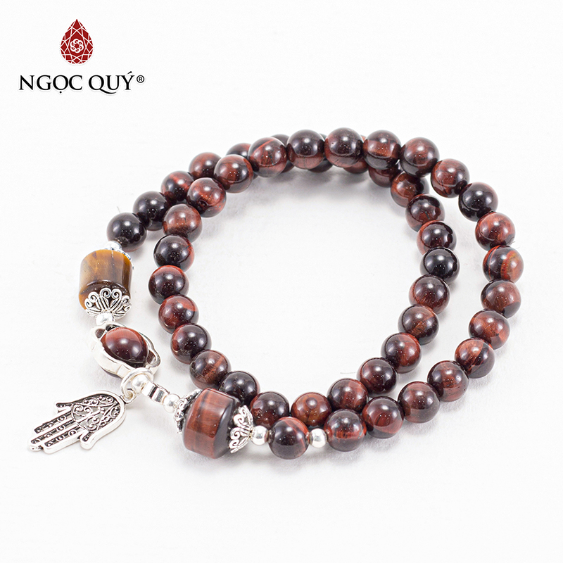 vòng tay đá mắt hổ nâu đỏ