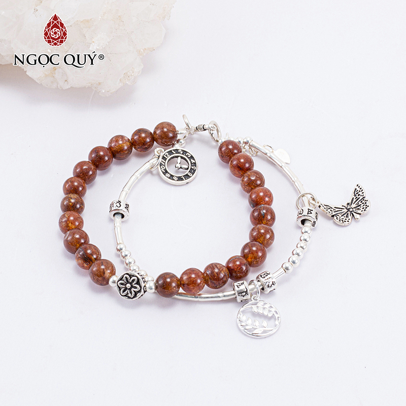 vòng tay đá thạch anh tóc đỏ