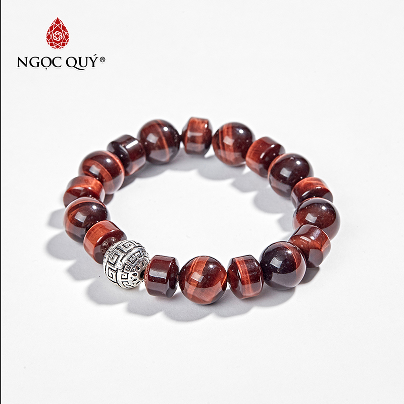 vòng tay đá mắt hổ nâu đỏ