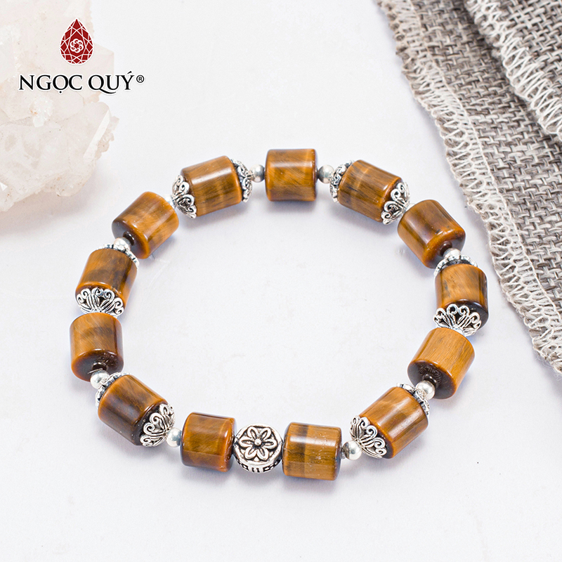 vòng tay đá mắt hổ vàng nâu