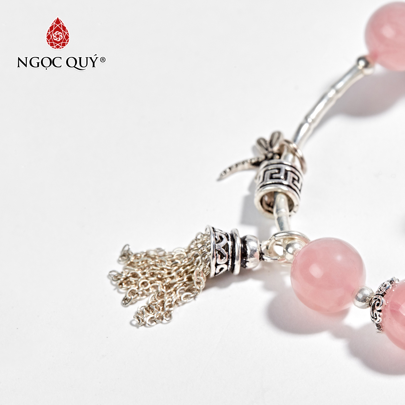 vòng tay đá thạch anh hồng