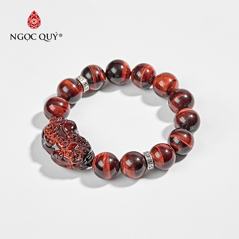 vòng tay đá mắt hổ nâu đỏ
