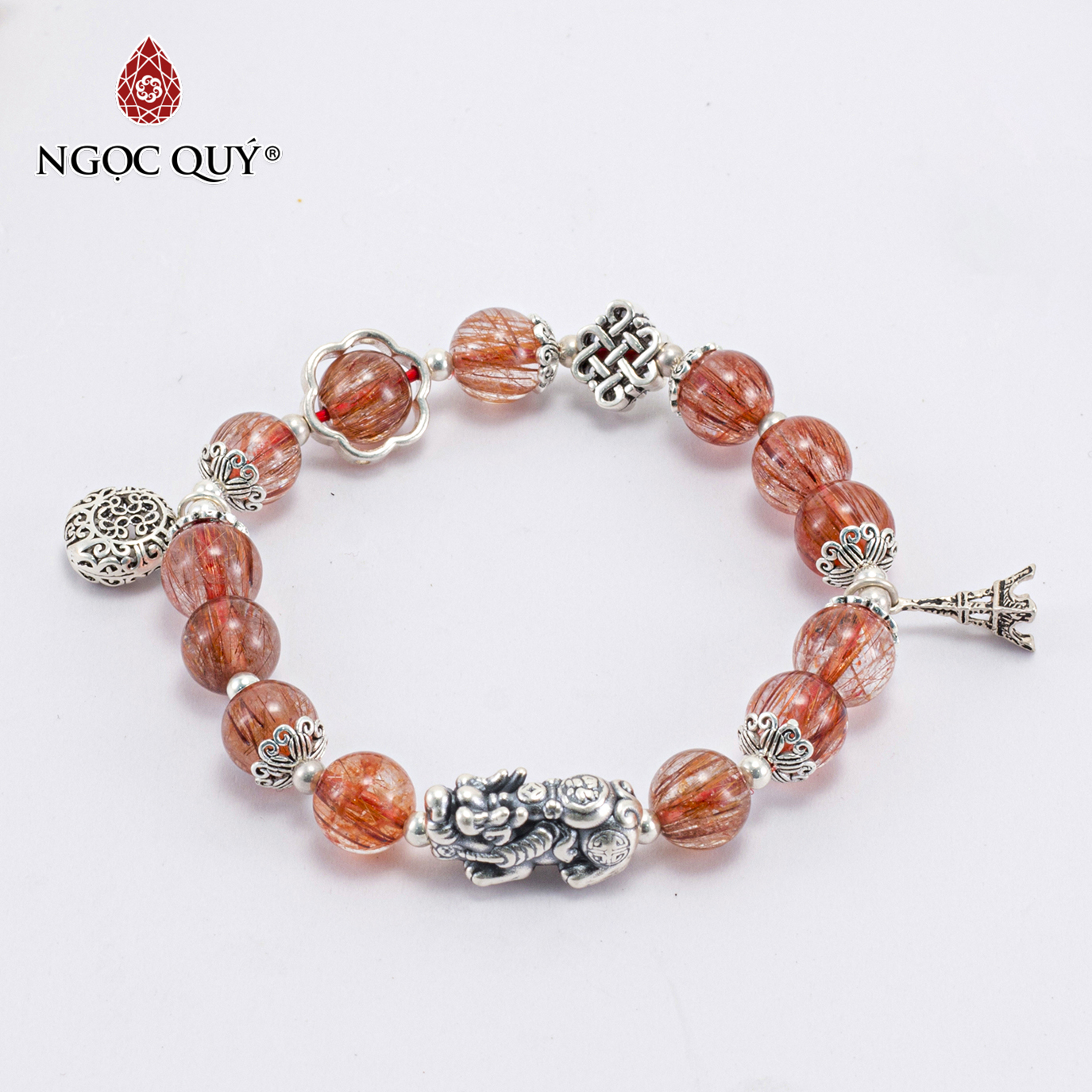 vòng tay đá thạch anh tóc đỏ