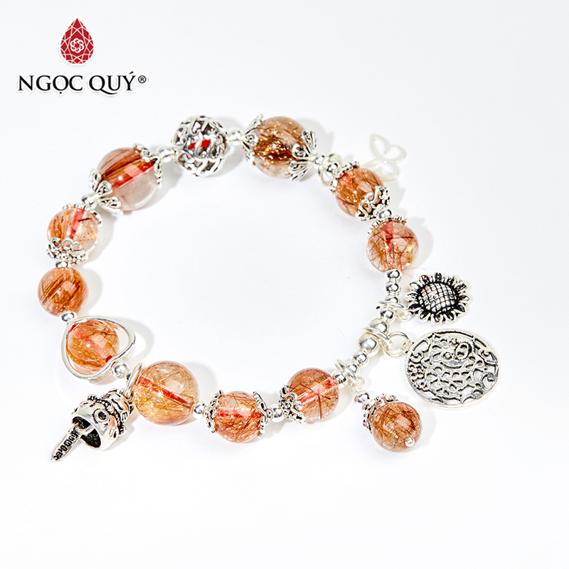 vòng tay đá thạch anh tóc đỏ