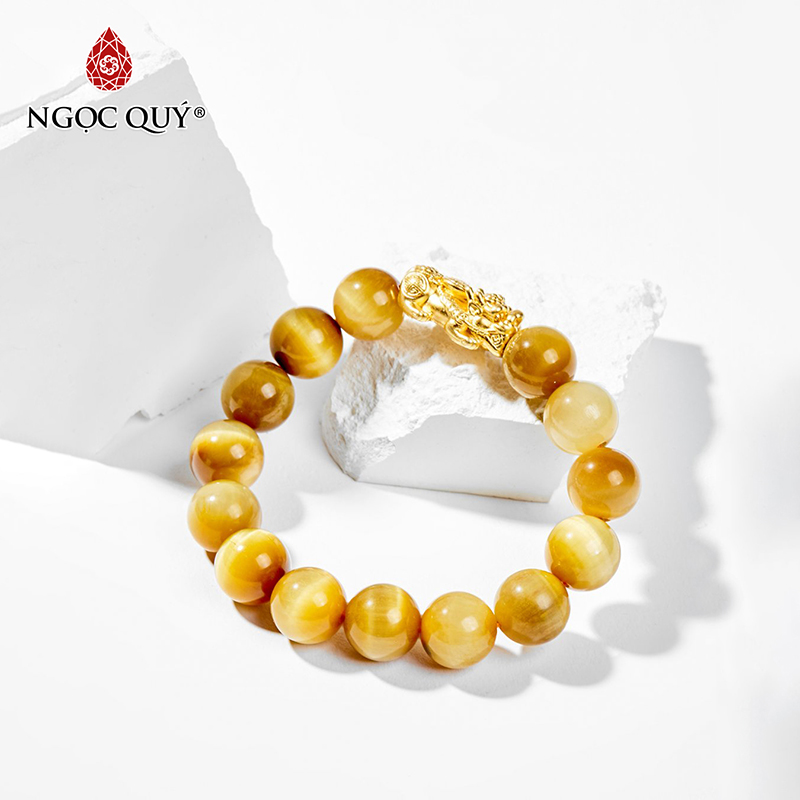 vòng tay đá mắt hổ vàng tâm