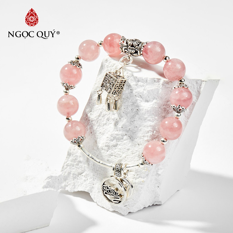 vòng tay đá thạch anh hồng