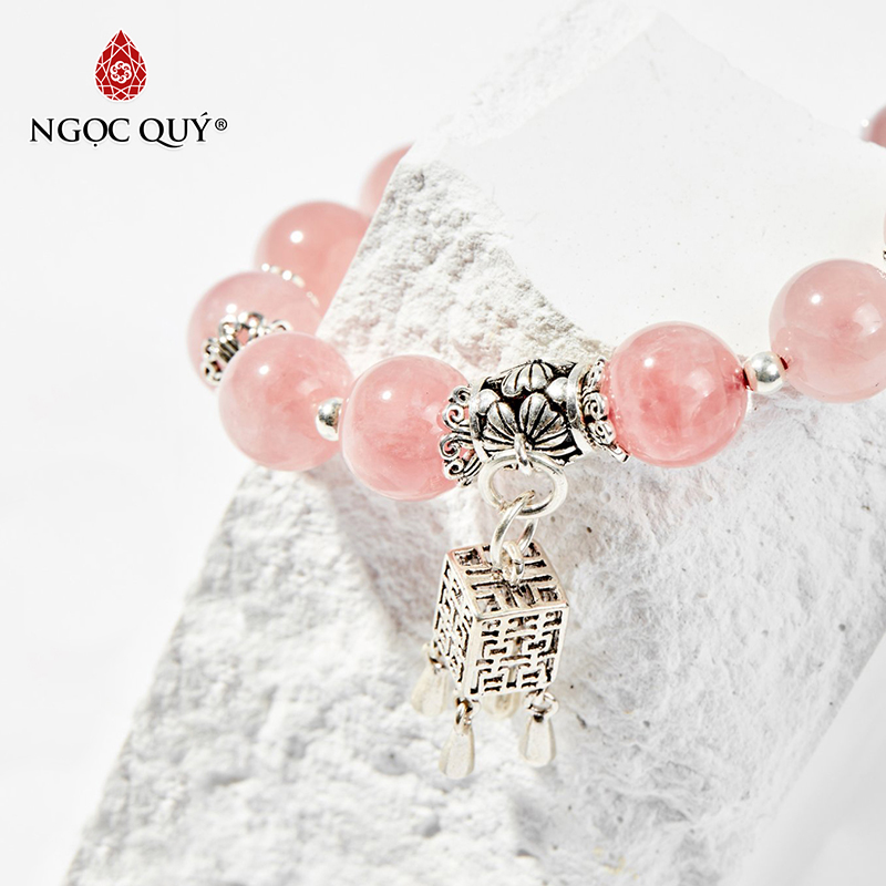 vòng tay đá thạch anh hồng