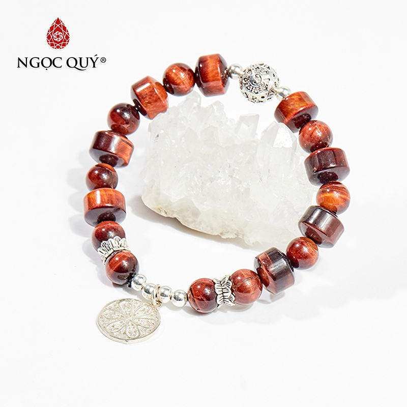 vòng tay đá mắt hổ nâu đỏ