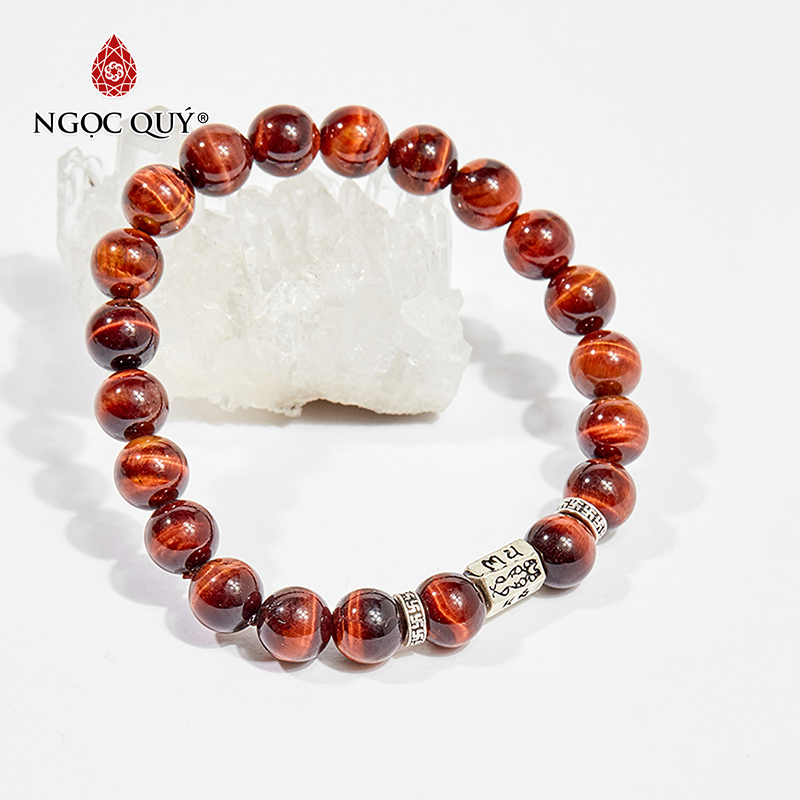 vòng tay đá mắt hổ nâu đỏ