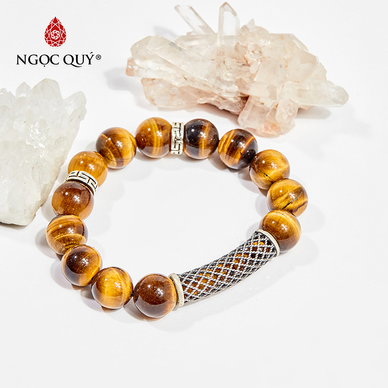 vòng tay đá mắt hổ vàng nâu