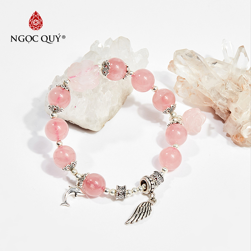 vòng tay đá thạch anh hồng