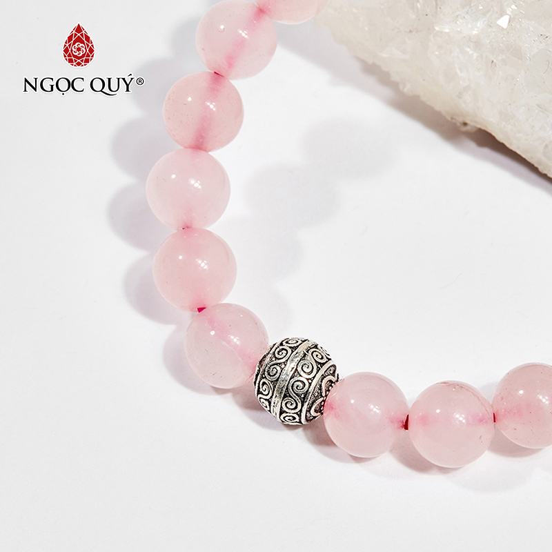 vòng tay đá thạch anh hồng