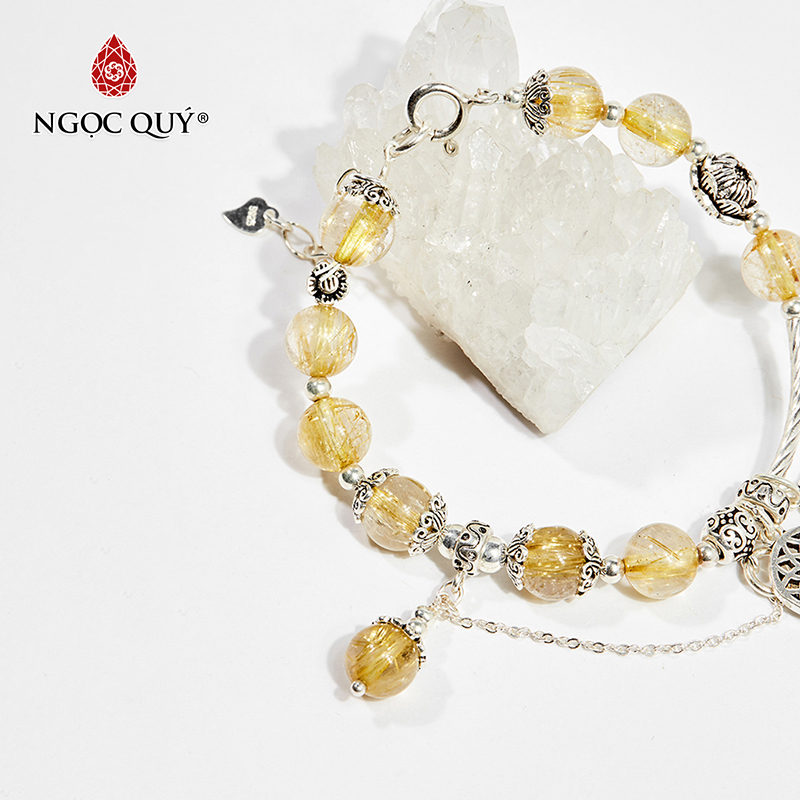 vòng tay đá thạch anh tóc vàng