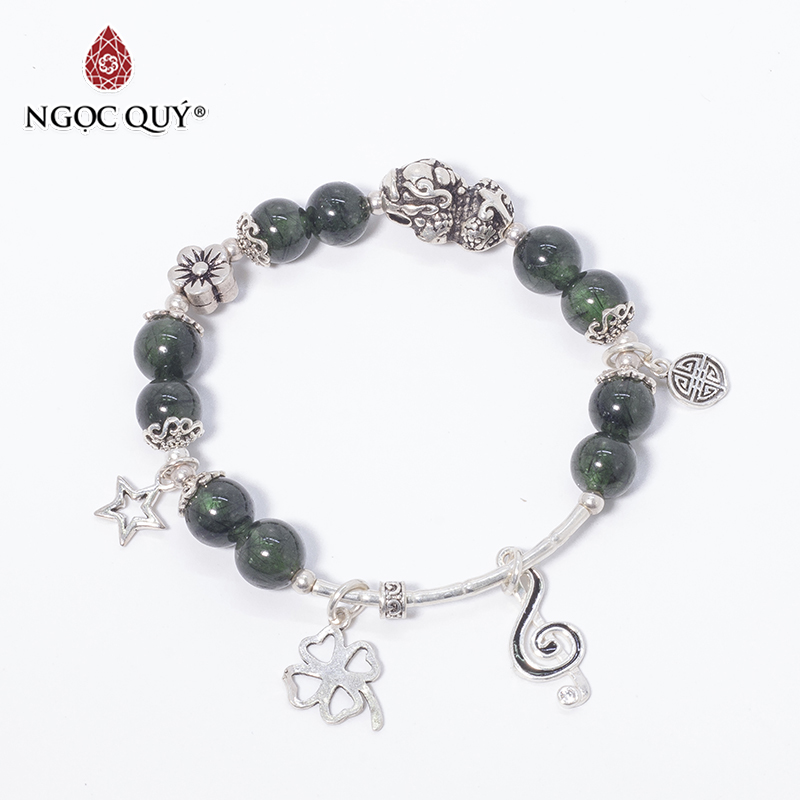 vòng tay đá thạch anh tóc xanh