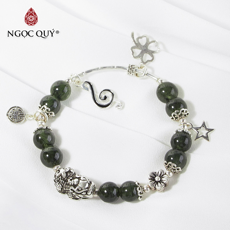 vòng tay đá thạch anh tóc xanh