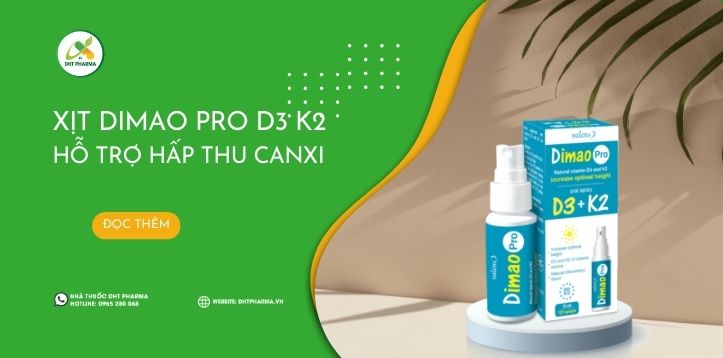 Dimao Pro D3K2 - Dạng xịt hỗ trợ hấp thu canxi vô cùng tiện lợi