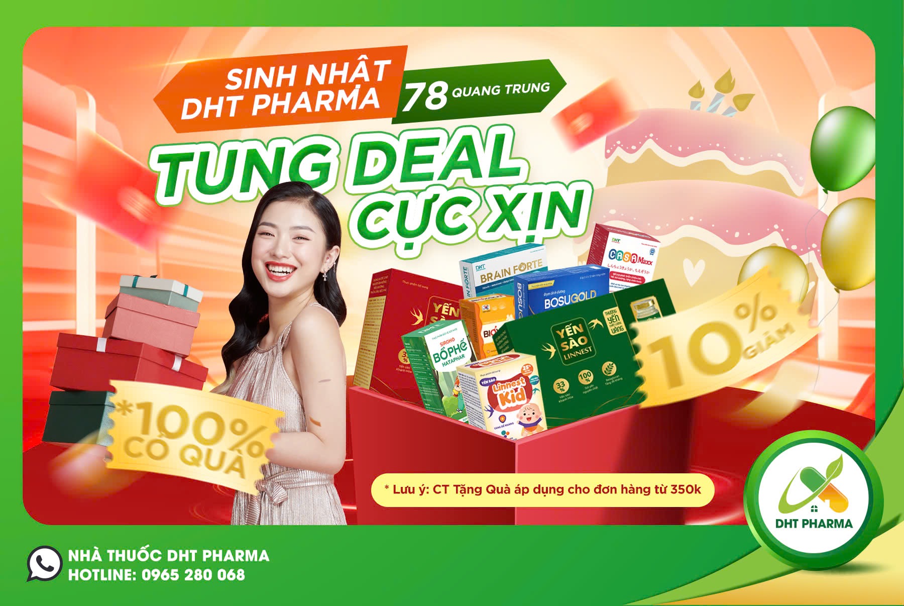 SINH NHẬT DHT PHARMA 78 QUANG TRUNG - TUNG DEAL CỰC XỊN