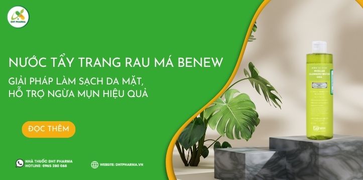 Nước tẩy trang rau má Benew - Giúp làm sạch da mặt, hỗ trợ ngừa mụn hiệu quả