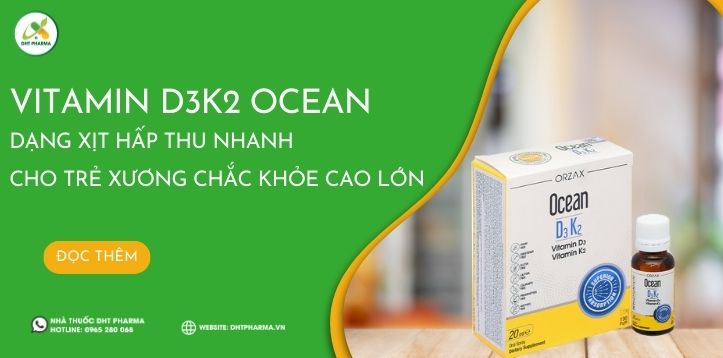 Vitamin D3K2 Ocean dạng xịt hấp thu nhanh cho trẻ xương chắc khỏe cao lớn