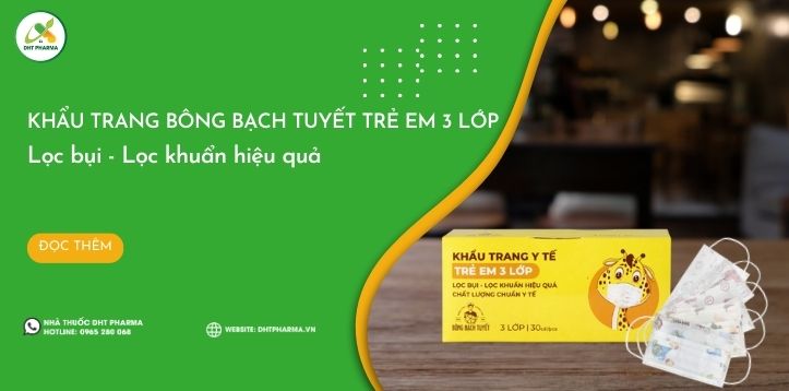 Khẩu trang Bông Bạch Tuyết trẻ em 3 lớp - Lọc bụi, khuẩn hiệu quả