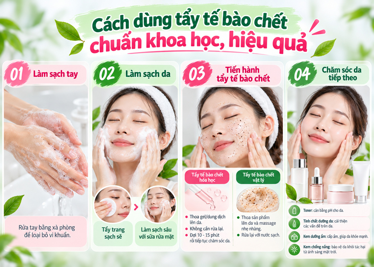 Cách dùng tẩy tế bào chết