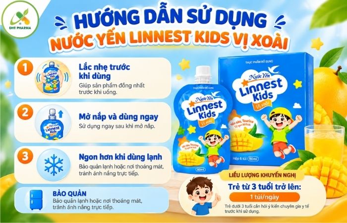 Nước yến Linnest Kids vị xoài