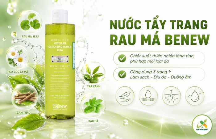 Nước tẩy trang rau má