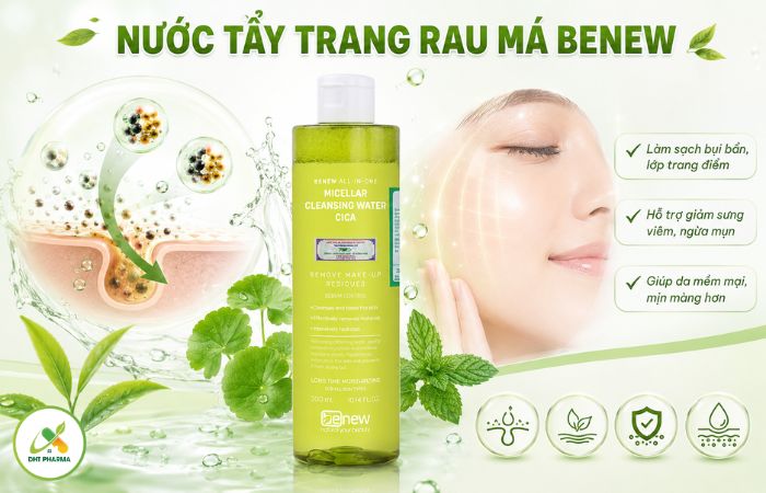 Nước tẩy trang rau má