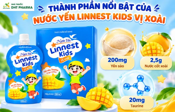 Nước yến Linnest Kids vị xoài