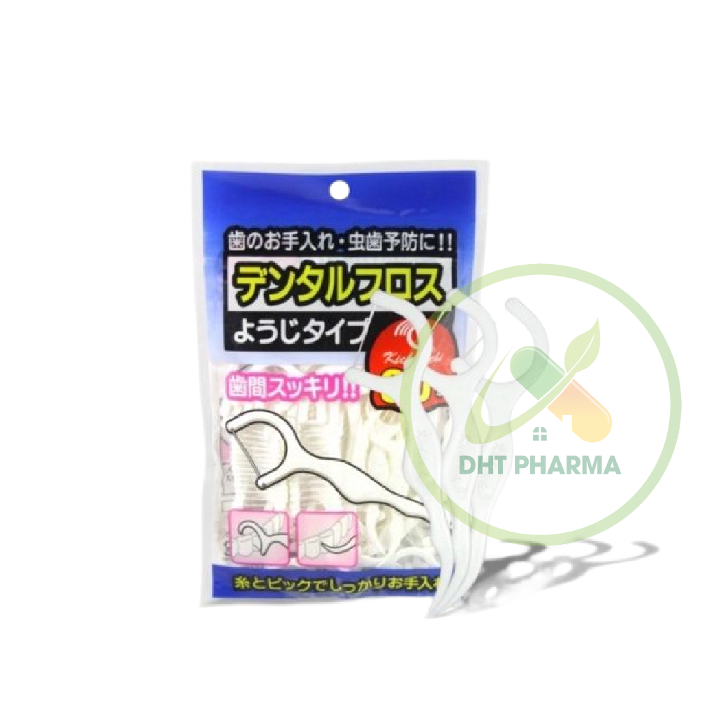 Tăm chỉ nha khoa Oral-Kichi Nhật Bản loại bỏ mảng bám làm sạch răng miệng (Gói 80 cái)