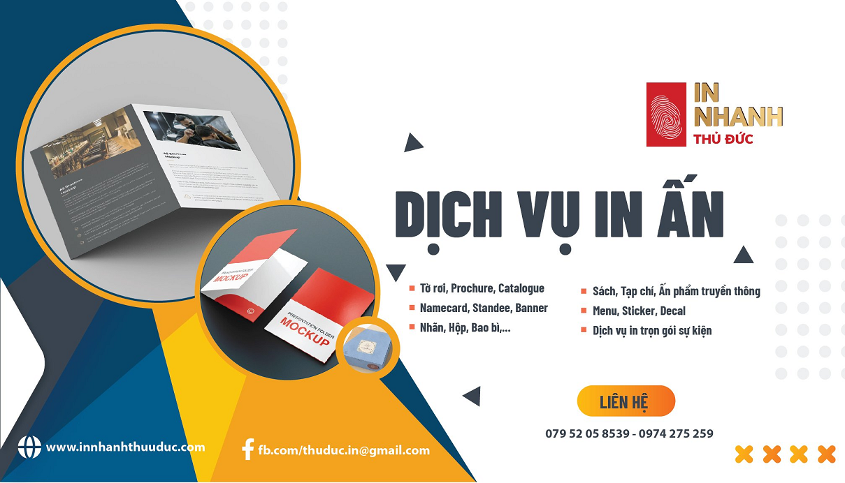THIẾT KẾ - IN NHANH THỦ ĐỨC với các ấn phẩm đa dạng và phổ biến THIẾT KẾ - IN NHANH THỦ ĐỨC với các ấn phẩm đa dạng và phổ biến