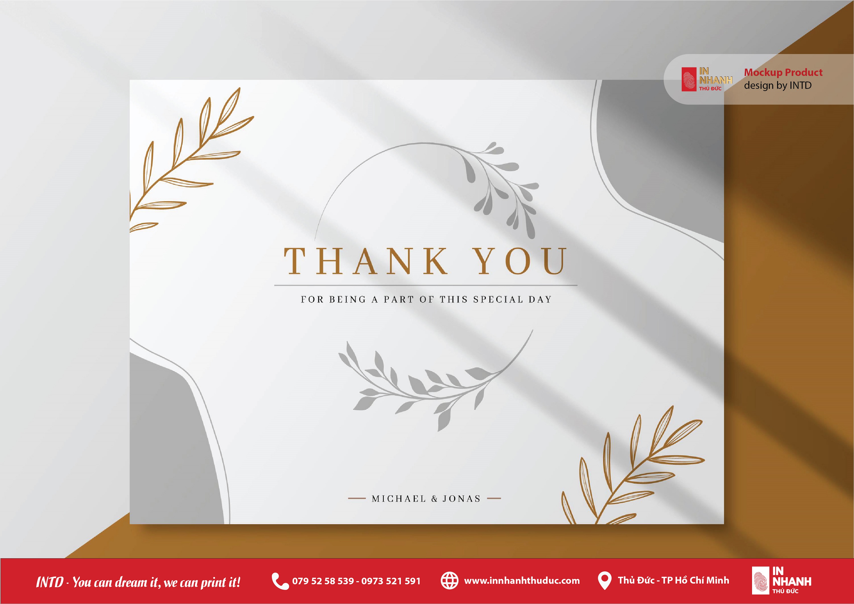 In thanks card – Thay lời tri ân đến khách hàng