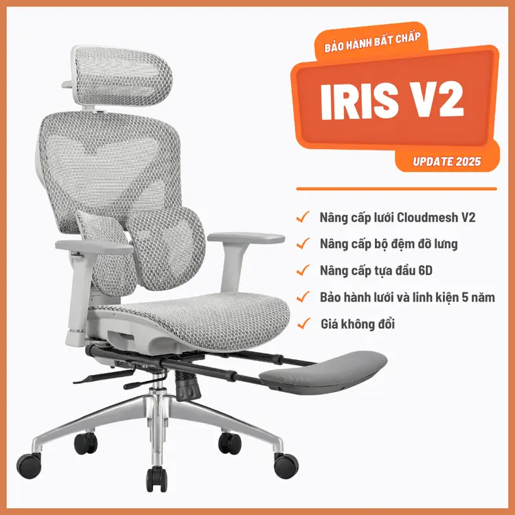Ghế Công Thái Học Manson Iris Lưới Cloudmesh V2