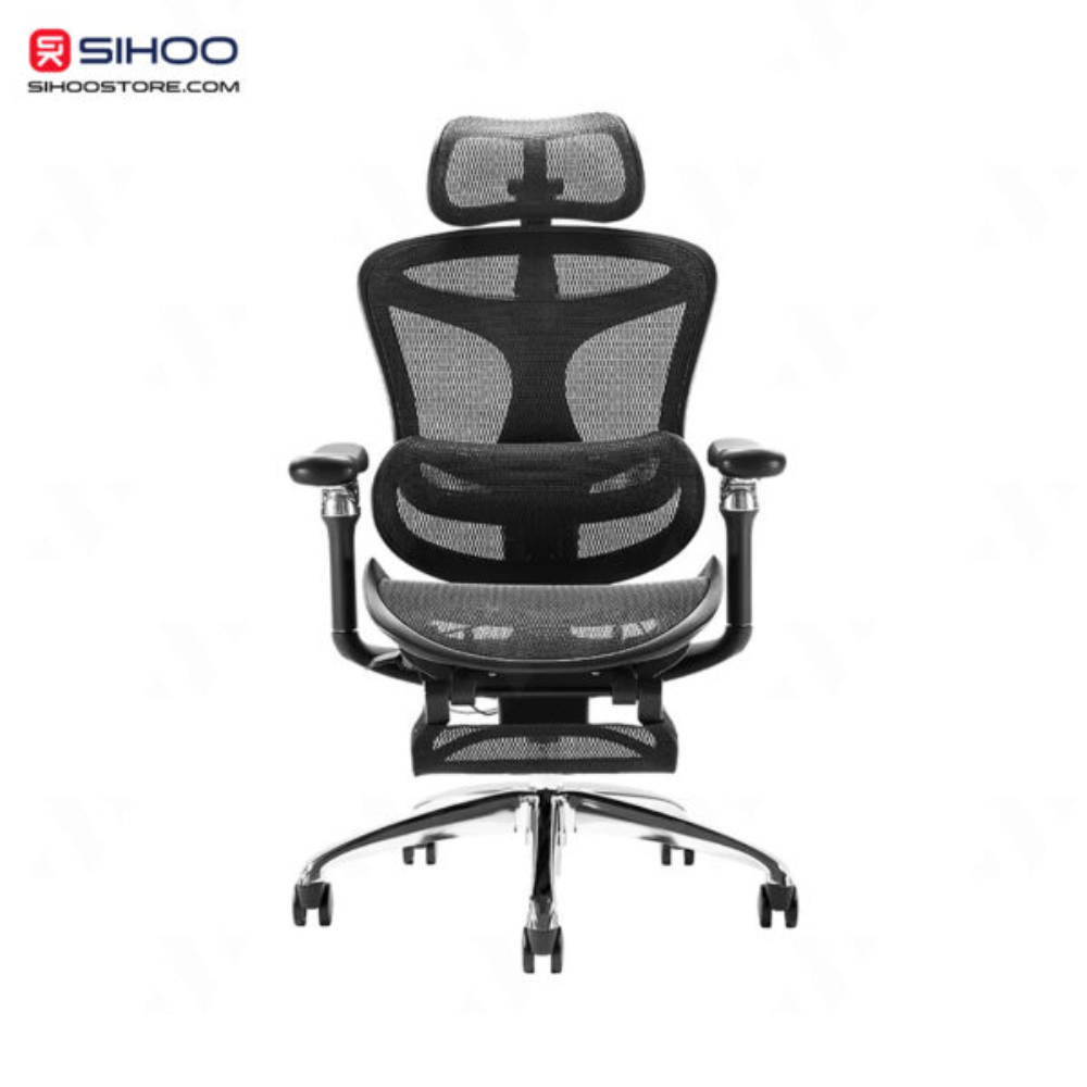 Ghế Công Thái Học Sihoo A3 - Doro C300 - Gác Chân (Đen/Xám)