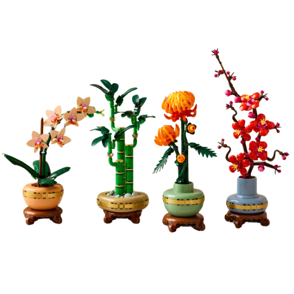Bộ Mô Hình LEGO BOTANICALS Combo Đào Lan Cúc Thần Tài